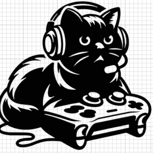 black-cat-playing-video-game