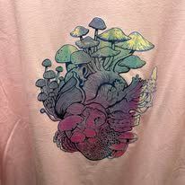 holographic mushroom heart